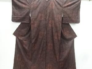 抽象模様織出し本場泥大島紬着物アンサンブル